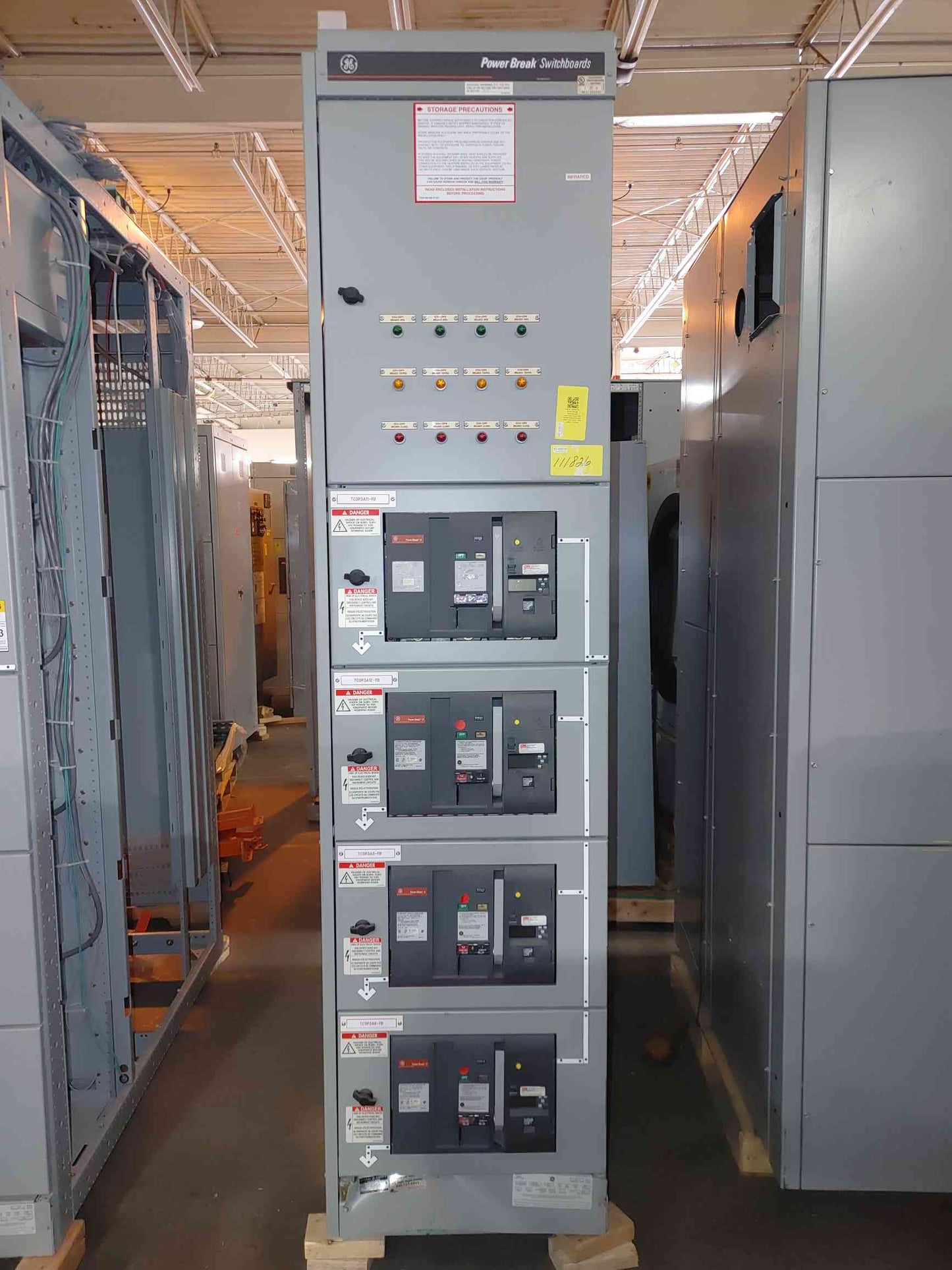 GE Power Break Switchboard 4x 800A SHF08B208H Power Break II Breakers 480V (112941)
