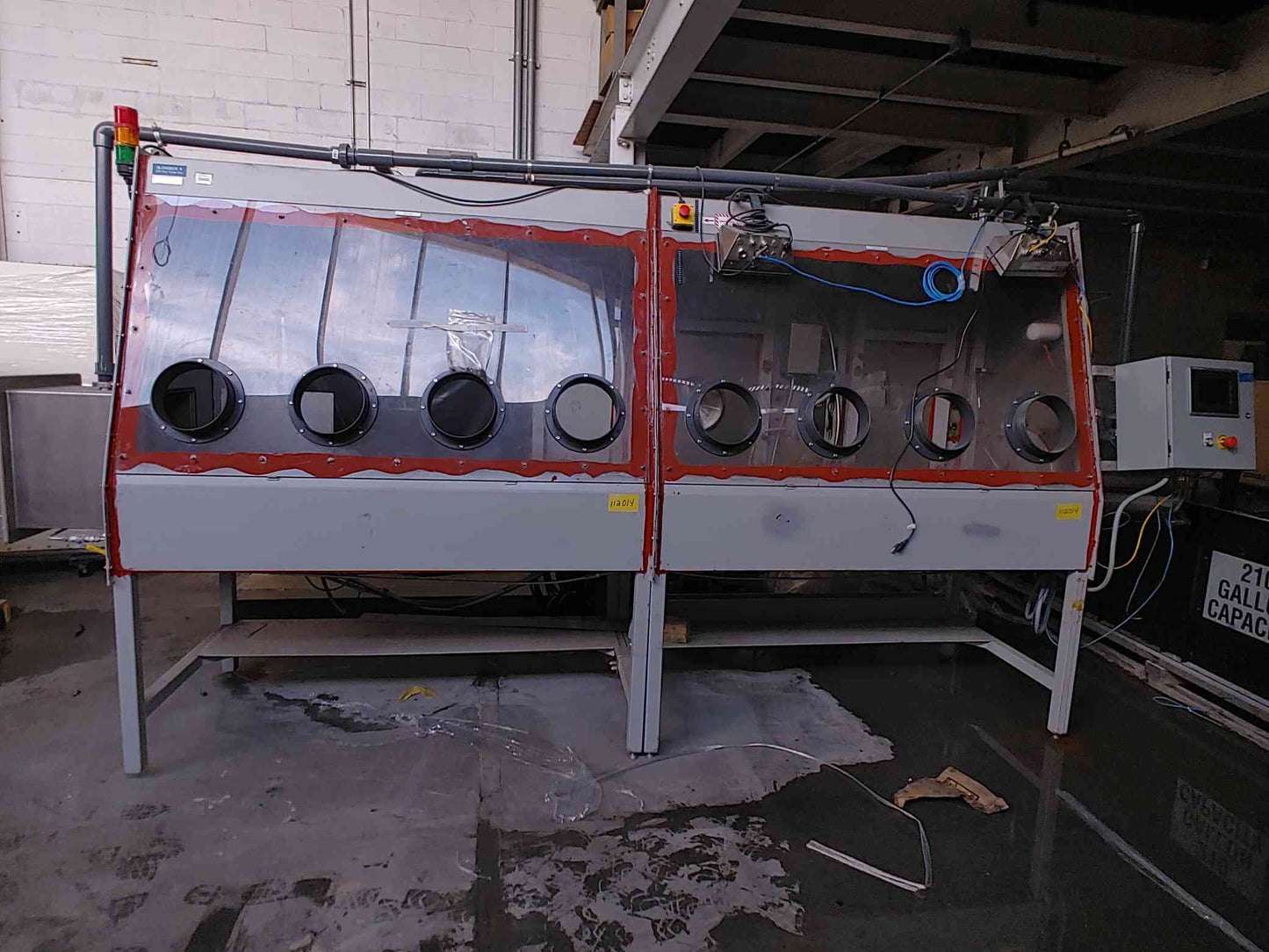 High-Containment Industrial Glovebox 8 Port & Controls