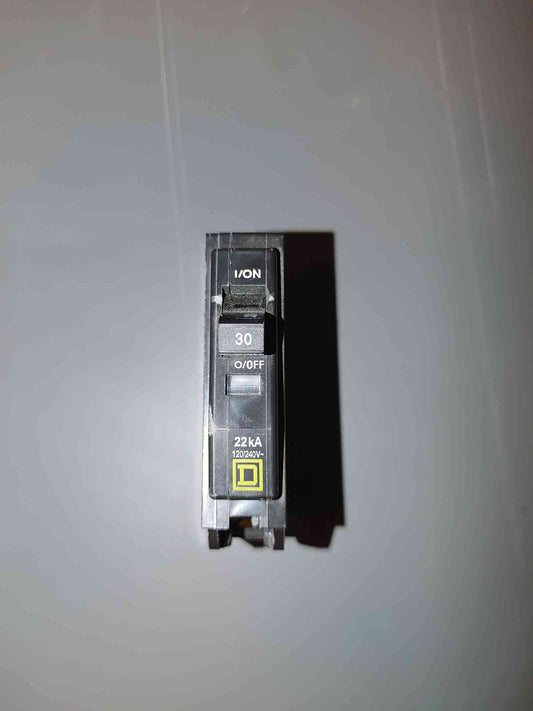 Square D QOB130VH 1 Pole 30 Amp 22kA 120/240V Bolt On Breaker QOB130