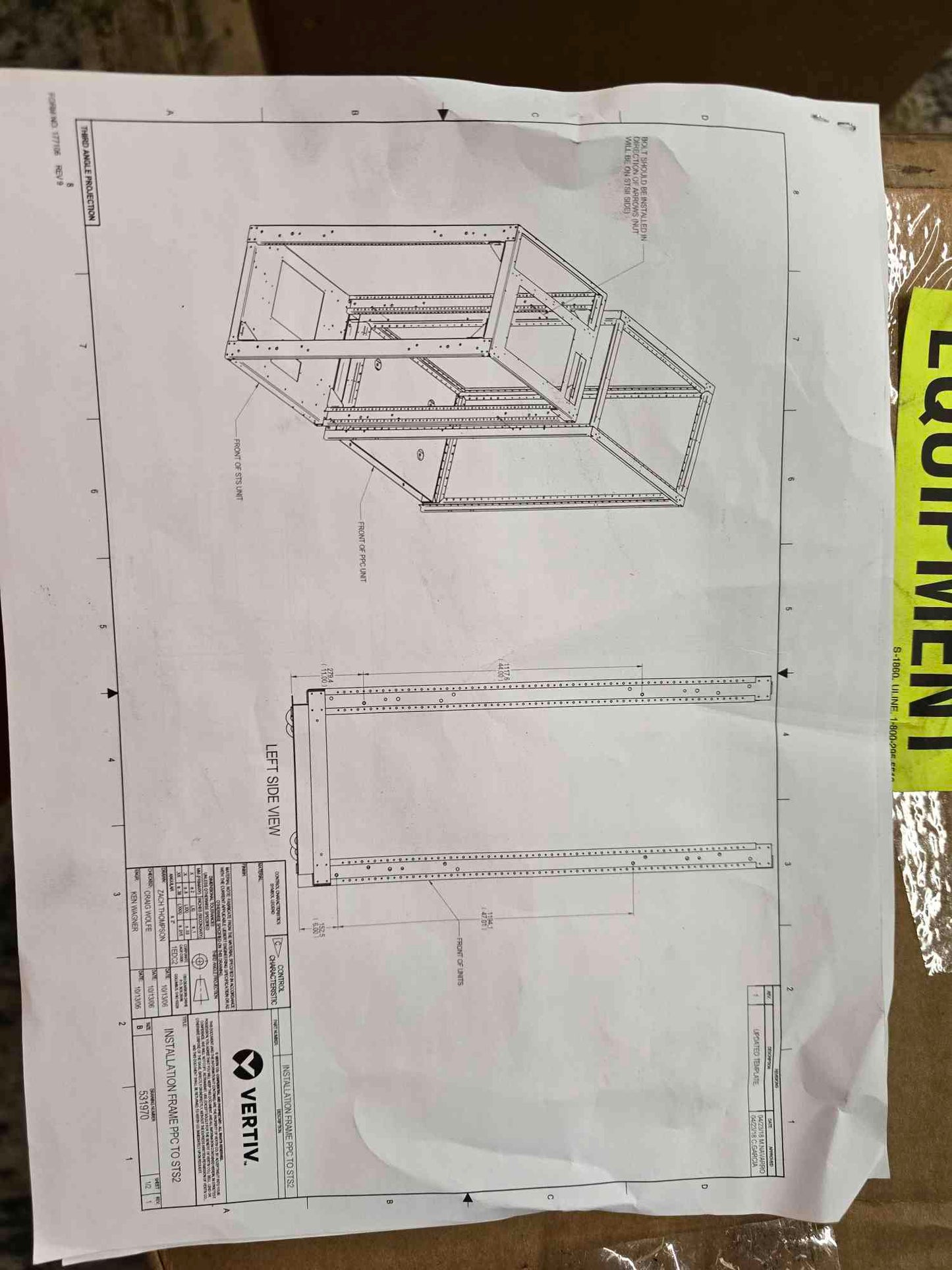 Vertiv Liebert 531970 Installation Frame Kit PPC to STS2 Data Center Power New (SKU: 111357)