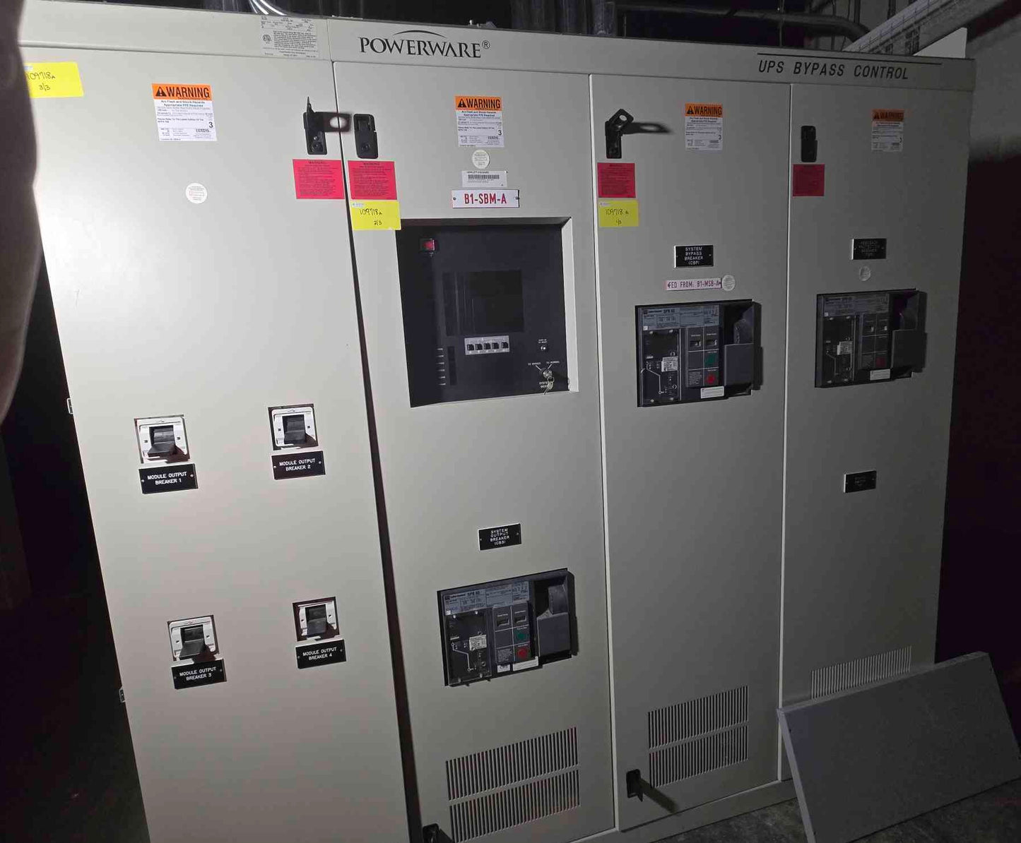 2000A Powerware 480V UPS Bypass Control 3 Section SPB Cutler Hammer