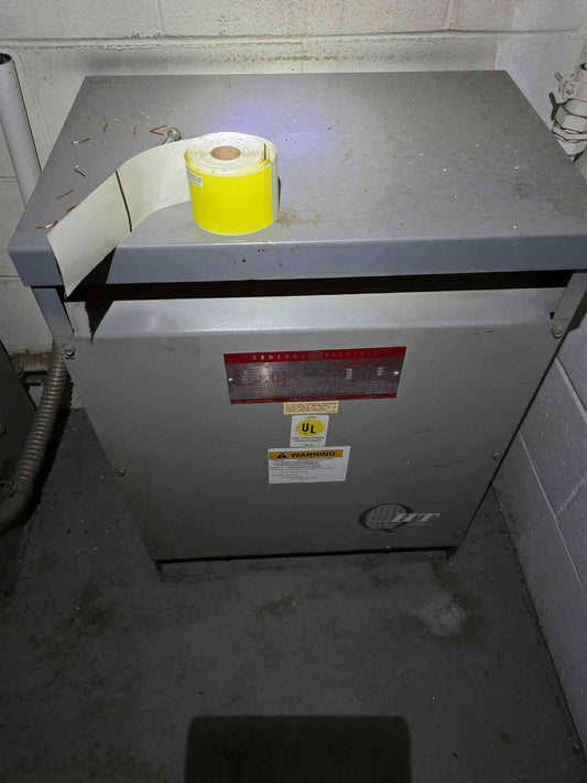 GE 30KVA 3PH 480v x 208/120v Dry Type Transformer 9T23 B-3872 (SKU: 111505)