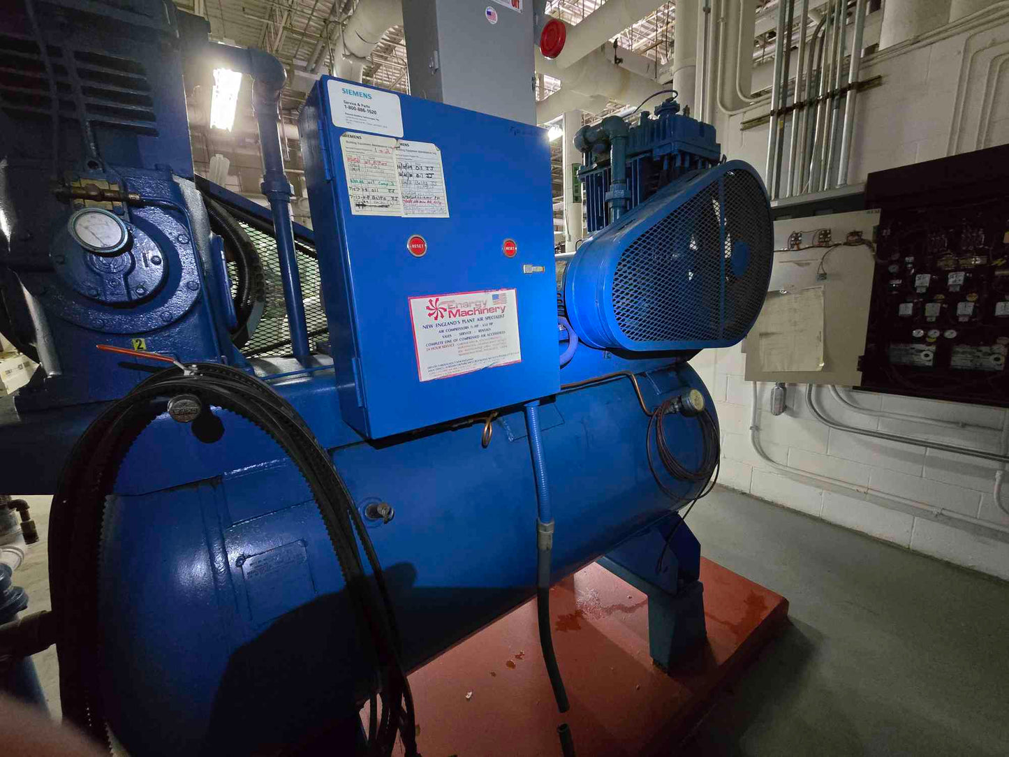 Quincy 100 Gallon Air Compressor Model 6120550 15HP Baldor Motor