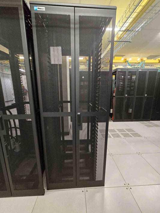 Panduit Net-Access CN5 42U Server Rack Cabinet Mesh Split Doors Cable Duct