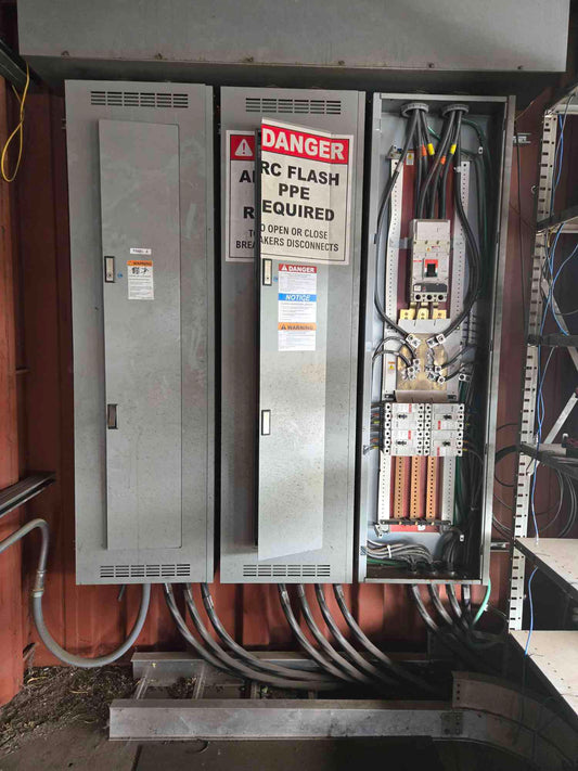 Eaton PRL3a Panelboard 600A 480Y/277V 3Ph L630E Main w/ 4x FD3150 Breakers 600A