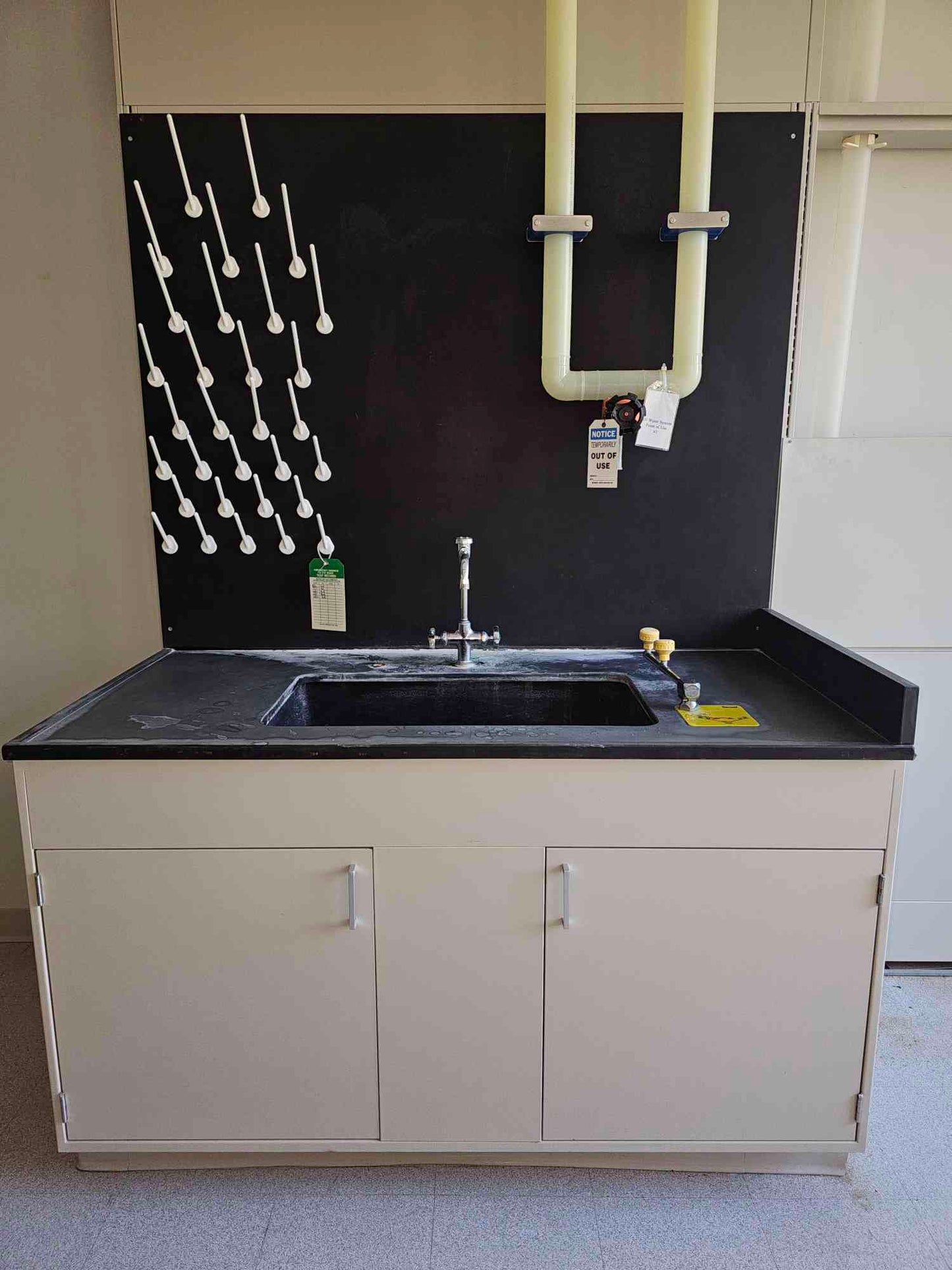 5' Fisher Hamilton Sink w/ Faucet Eyewash & Pegboard (SKU: 112871)