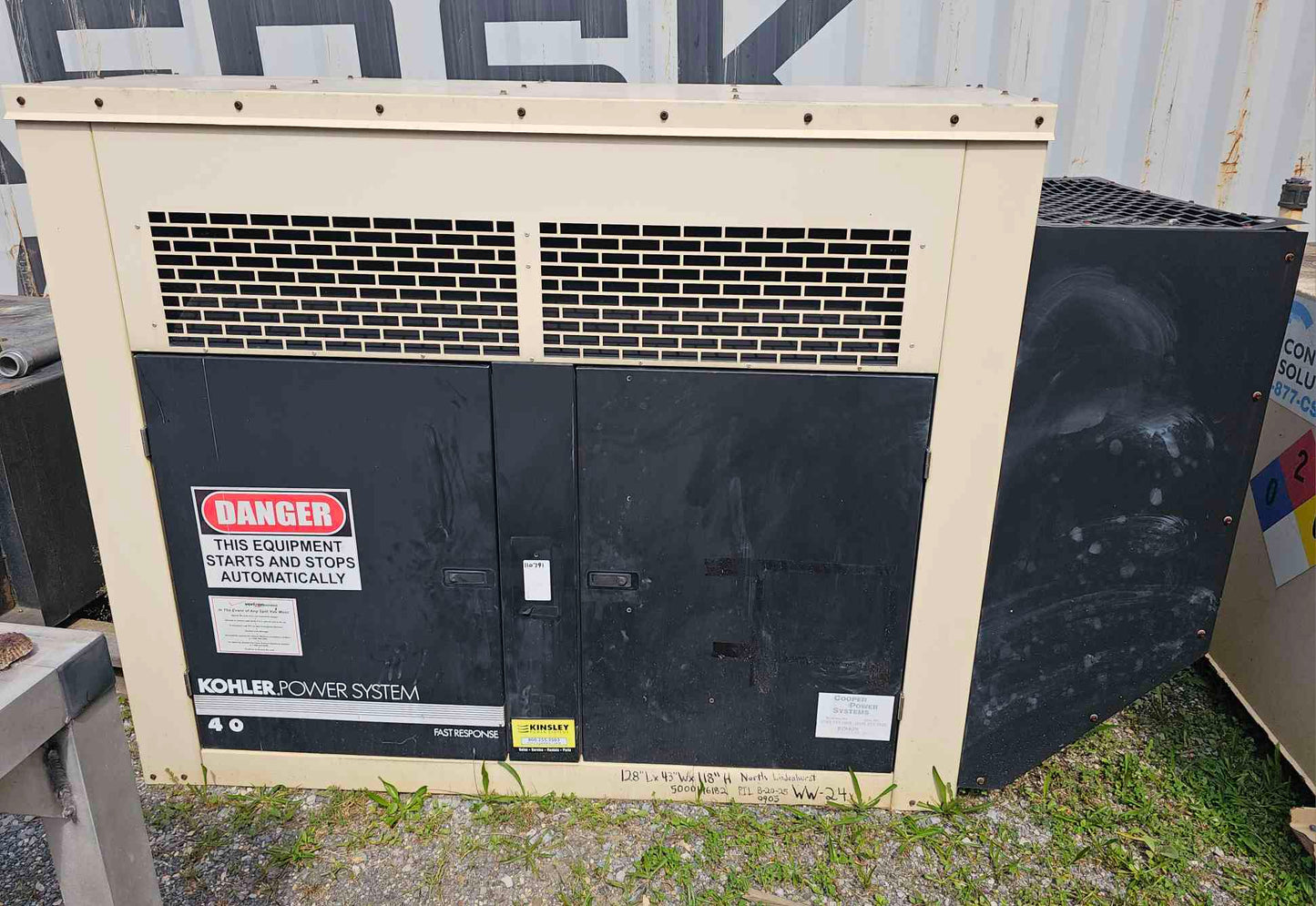 Kohler 40 kW Generator Sound Attenuated Enclosure Housing Shell
