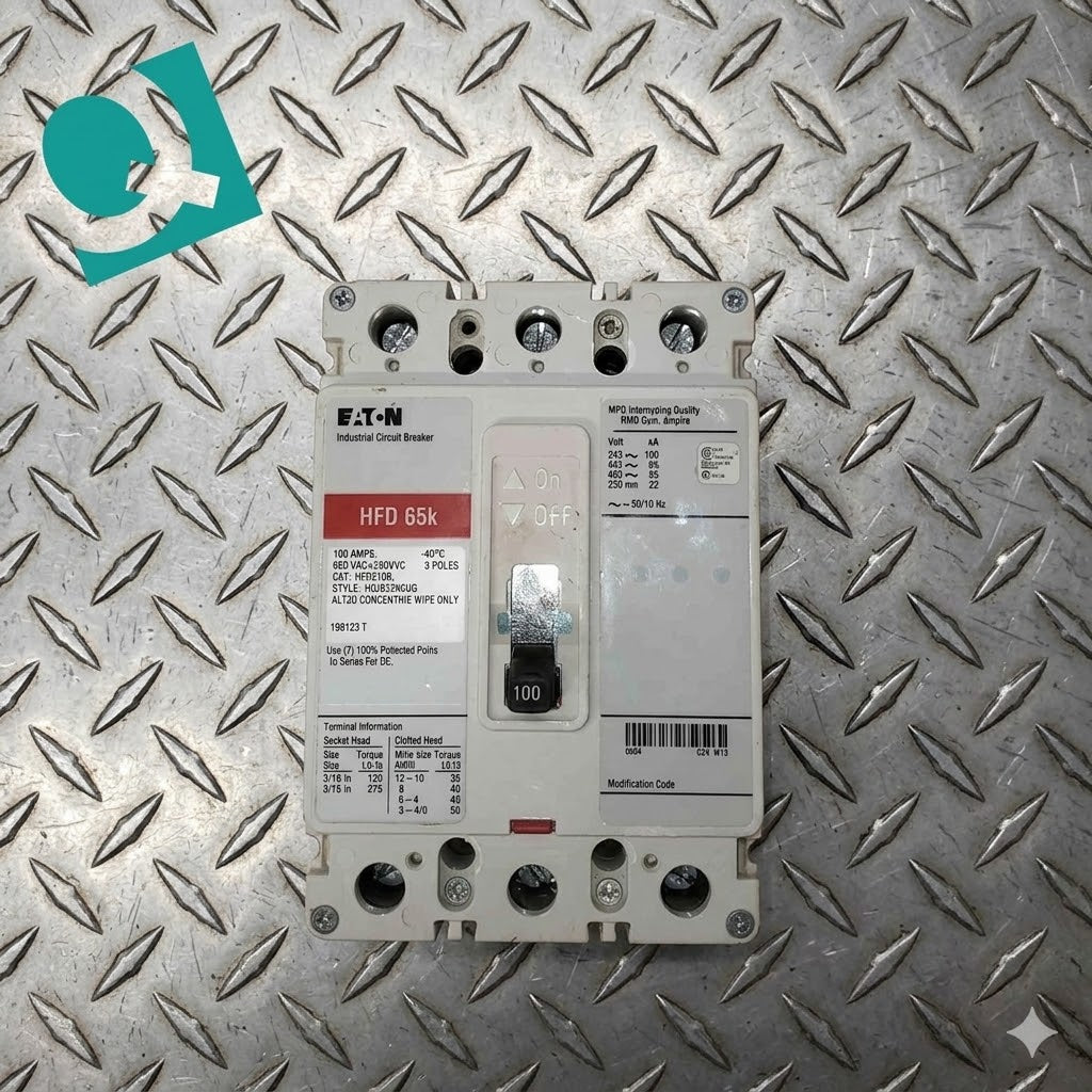 Cutler-Hammer 100A 600VAC-250VDC 3 Pole Breaker HFD3100L (SKU: 109607)