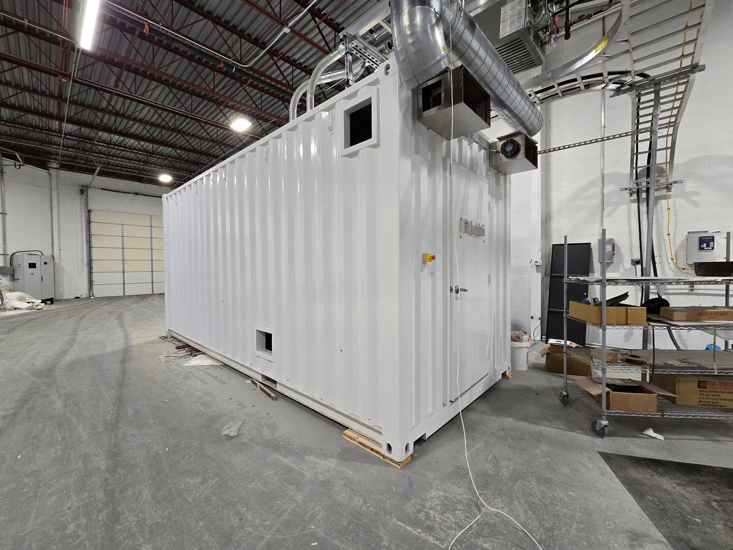 Large Industrial Oven w/ Built-in Controls Room in Shipping Container (SKU: 112031)