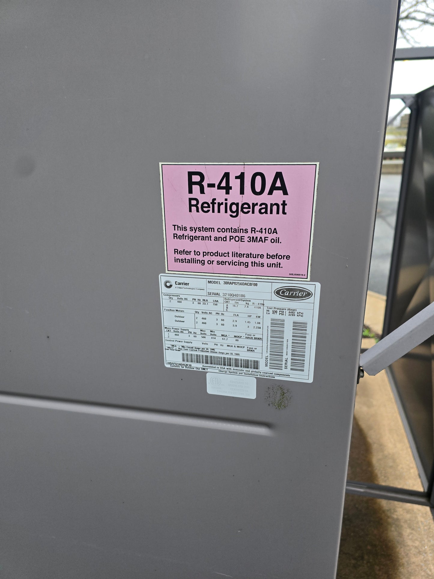 Carrier AquaSnap 30RAP025 Commercial Air Cooled Chiller 25 Ton 460V 3PH