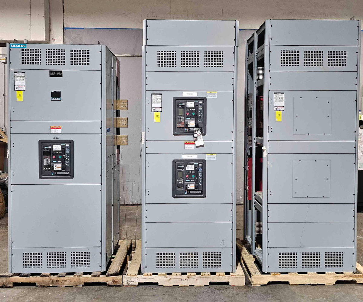 Siemens 3000A Cubicle Bus Switchgear Lineup 1x 3000A Main 2x 2500A Dist WLL2D330 & WLL2D325