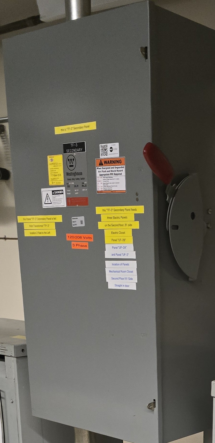 Westinghouse 400 Amp Heavy Duty Safety Switch 240V 3 Phase Fusible Disconnect
