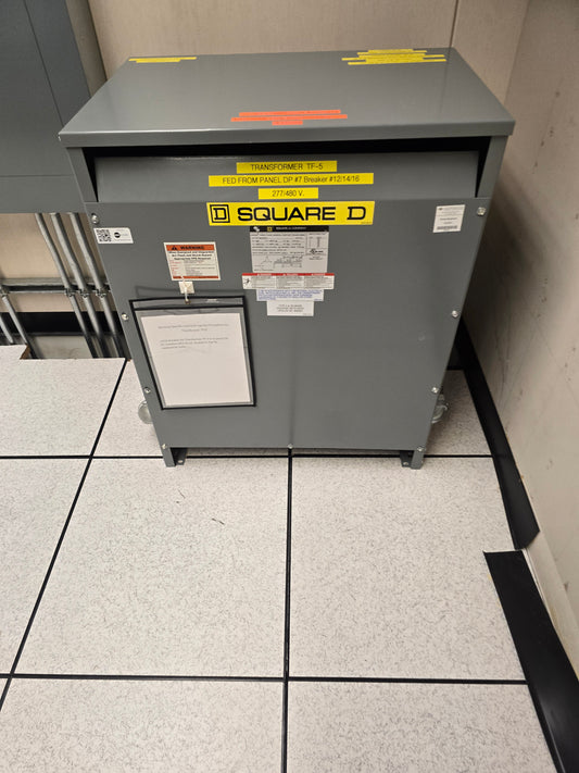 Square D Sorgel EE75T3H 75 kVA 3-Phase Dry Type Transformer 480V Delta to 208Y/120V