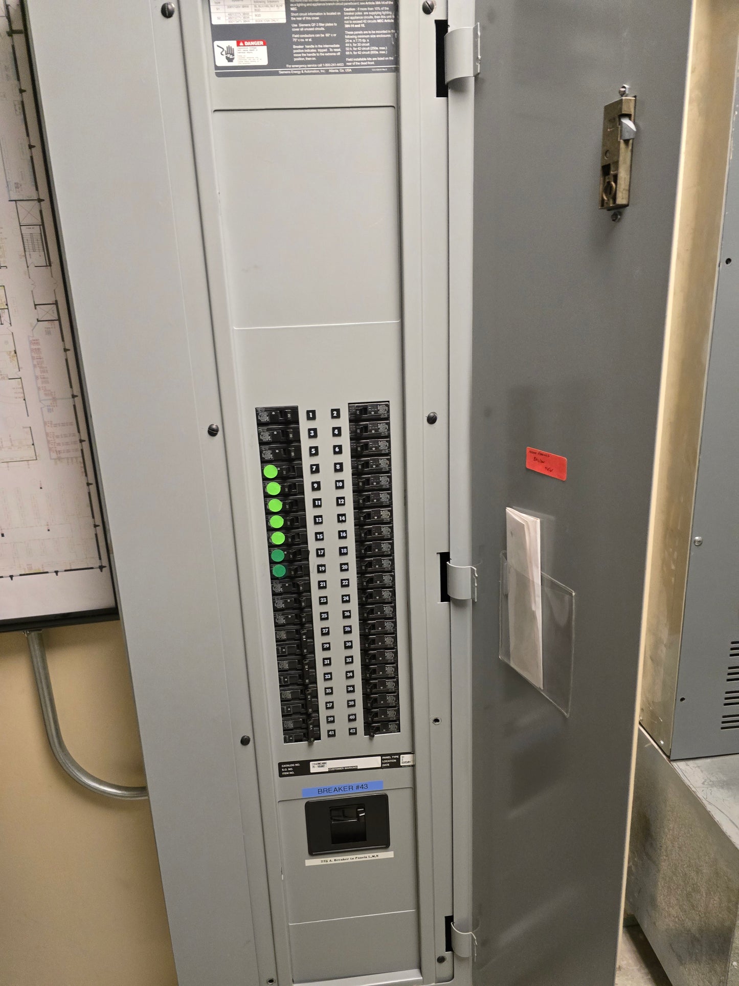 Siemens P1X42MC400C S1 Panelboard 400A 120/208V 3-Phase 42-Circuit with 225A Subfeed Breaker