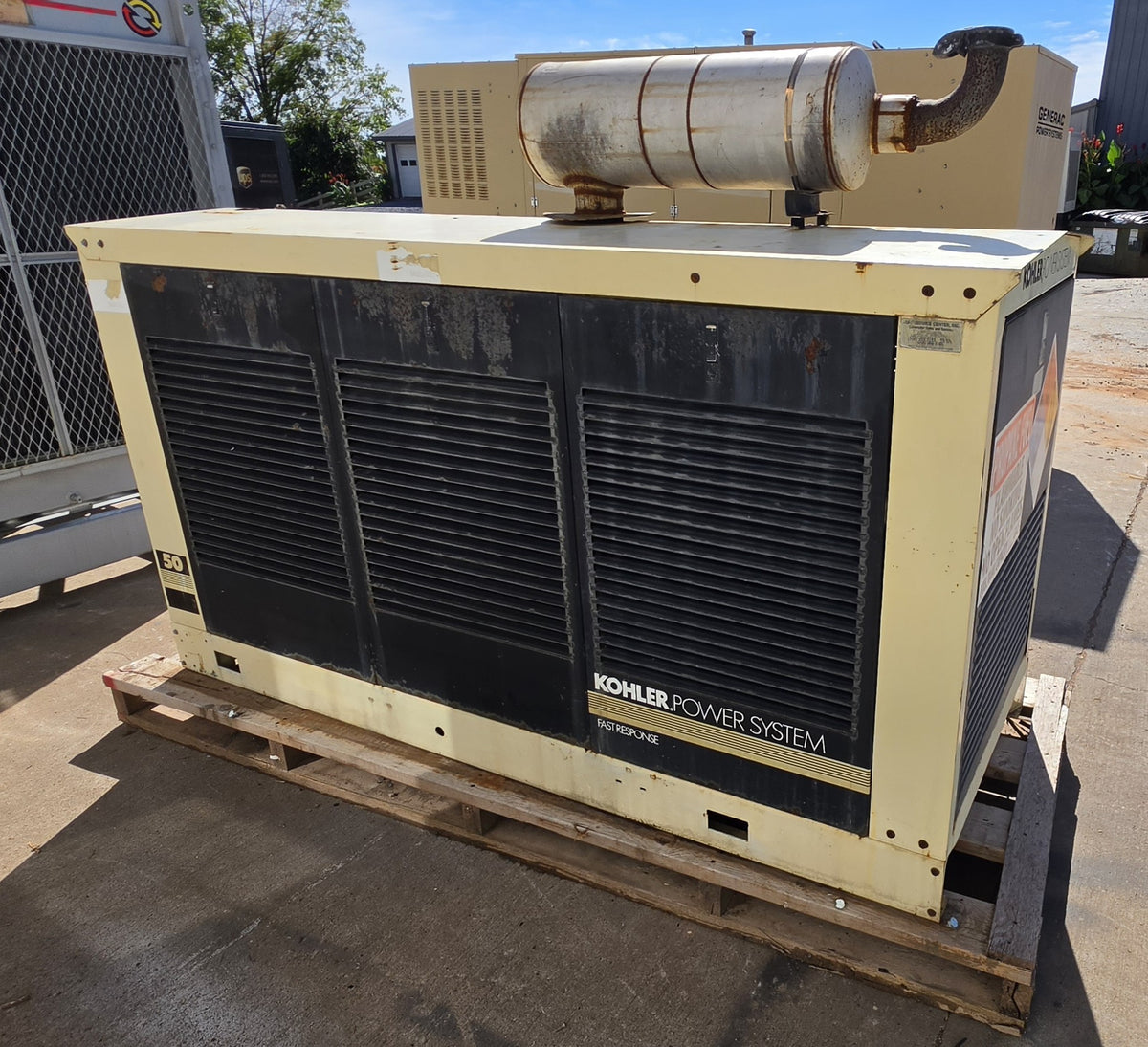 Kohler 50RZ 55kW Natural Gas Generator Weather Enclosure 878hrsLoad Tested