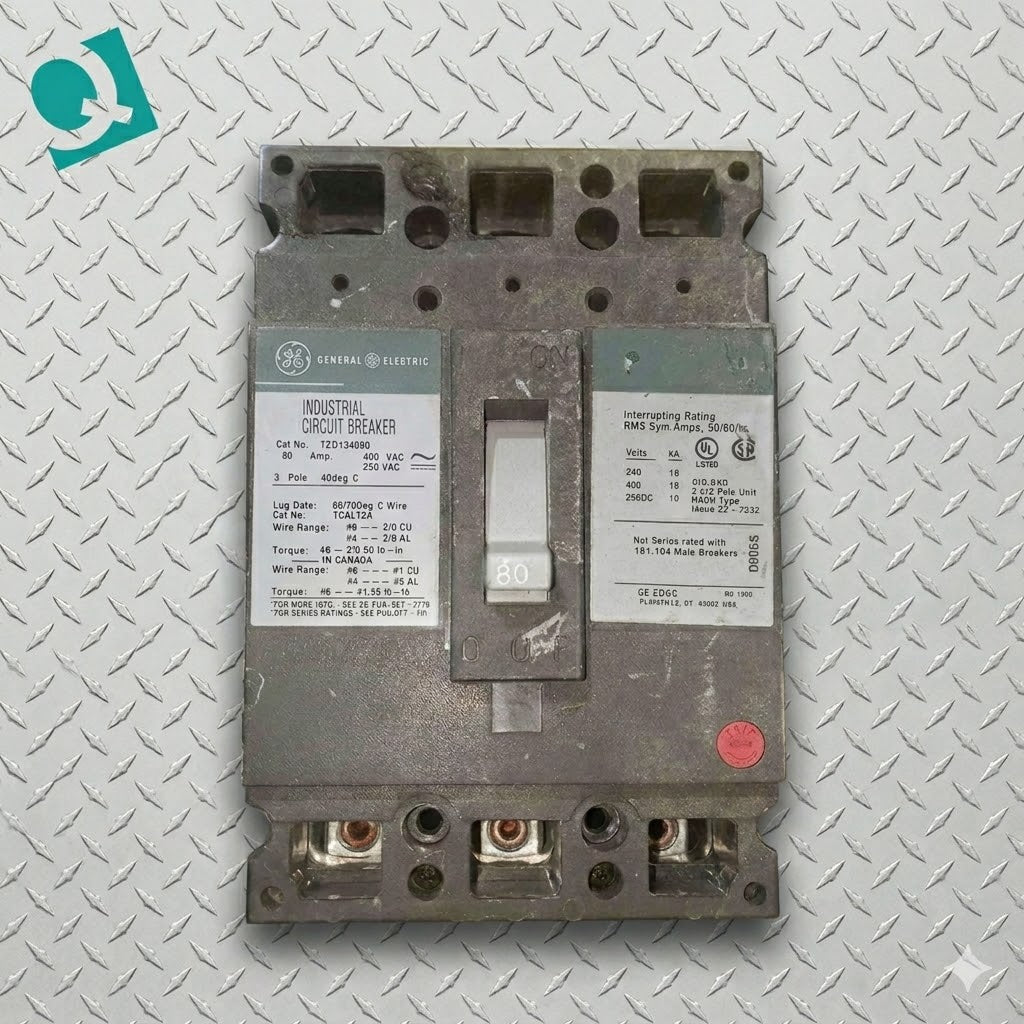 GE 80A 480V 3 Pole Breaker TED124080 (SKU: 112290)