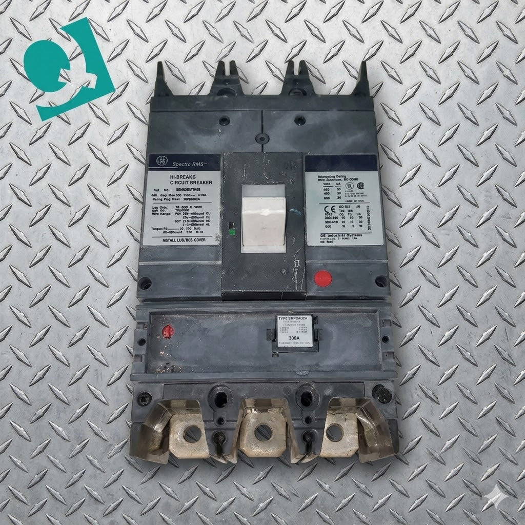 GE SGHA36AT0400 Spectra RMS Hi-Break Circuit Breaker 3-Pole 400A Frame w/ 300A Plug SRPG400A300
