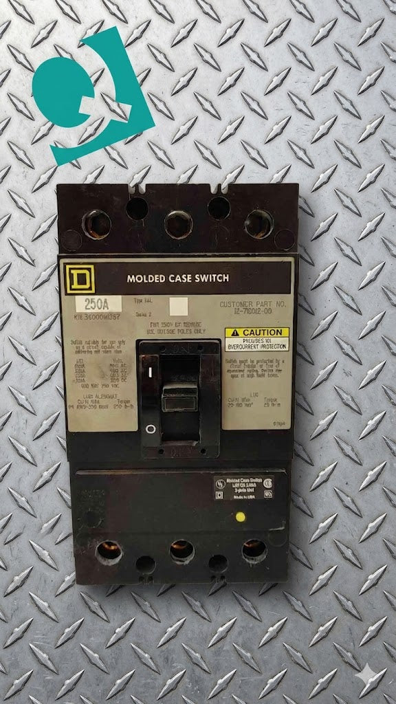 Square D 250A 3 Pole Molded Case Switch KHL36000MI287(104728)