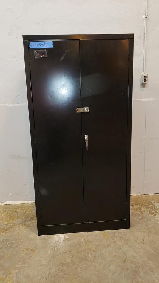 Black Metal Cabinet w/ Shelves 18x36x72(S6LLST8781)