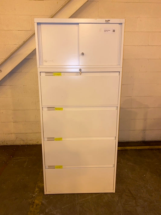 White Metal Steelcase Lateral Filing Cabinet w/ Storage(S6LLST1040)