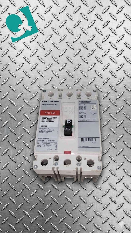 Eaton Cutler Hammer HFD3225 225 Amp 3 Pole 600V Circuit Breaker HFD3225 65k MCCB (SKU: 113385)