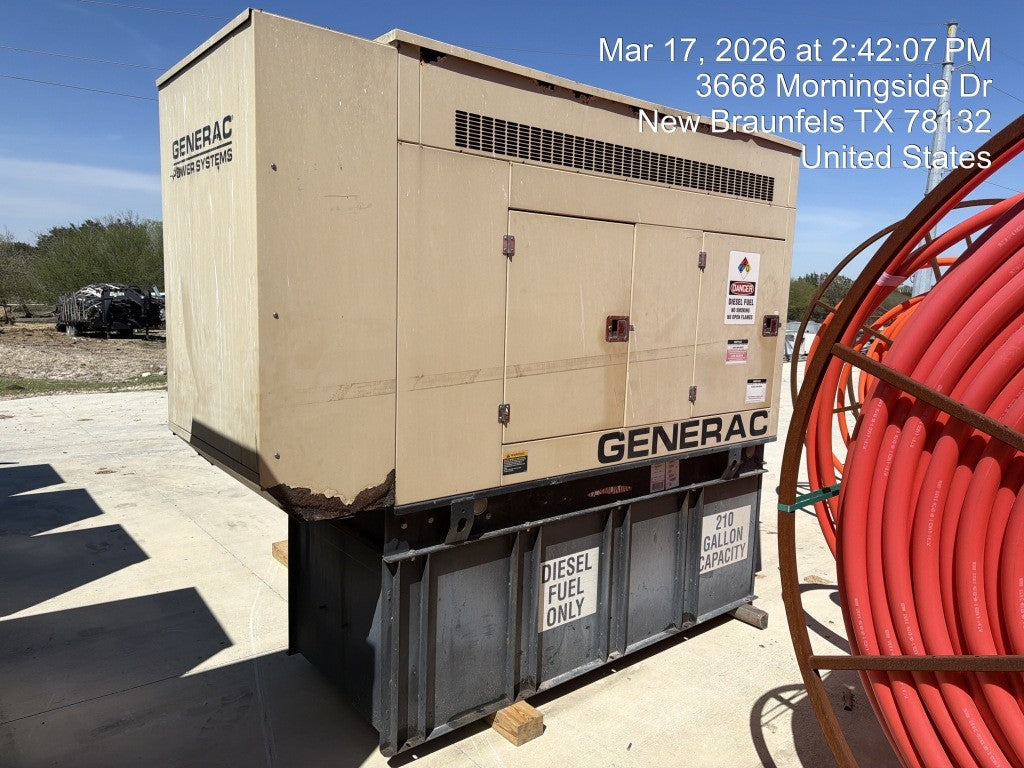 Generac 60kW Diesel Standby Generator 120/240V Single Phase SD060 210 Gal Tank