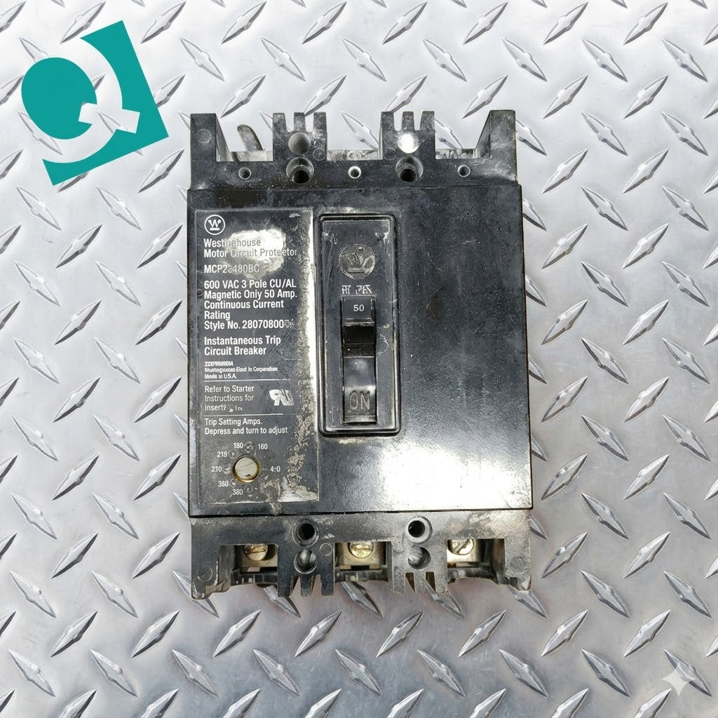 WESTINGHOUSE MOTOR CIRCUIT Breaker PROTECTOR 50A 3 POLE 600V (SKU: 110223)