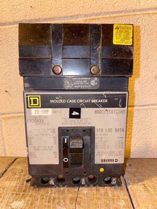 Square D, FA36020, 20A(S6LLST1327)