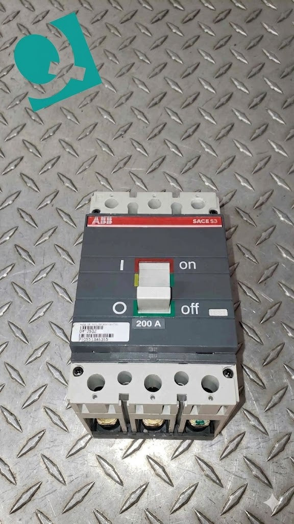 ABB SACE S3 200A 3 Pole Breaker OM-2502(104776)