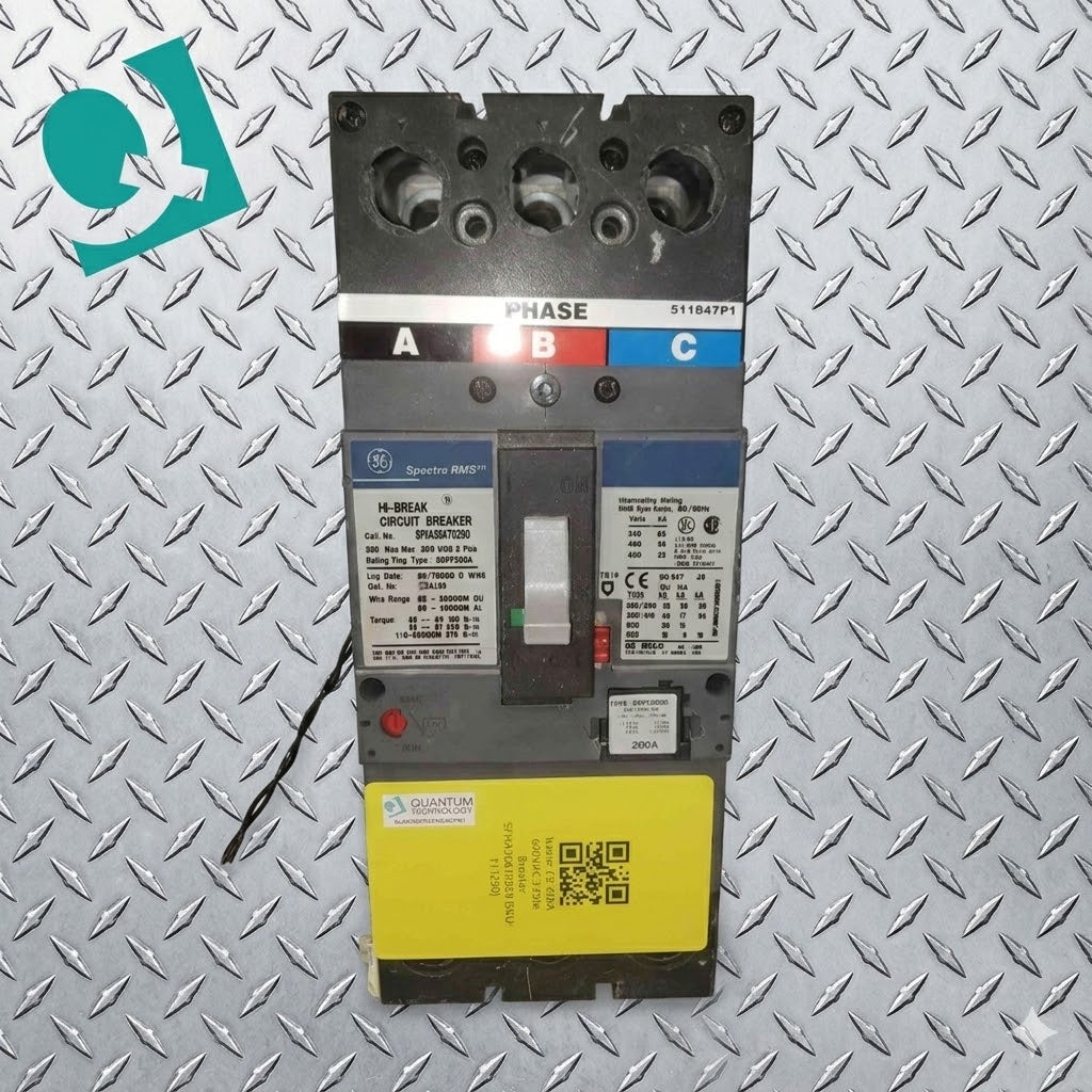GE 250A 600VAC 3 Pole Breaker SFHA36AT0250 200A Trip