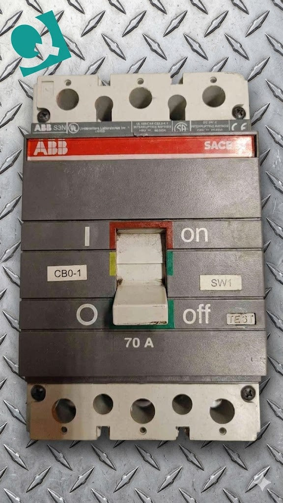 ABB SACE S3 Circuit Breaker Protector 70A 3POLES 600V (SKU: 110246)