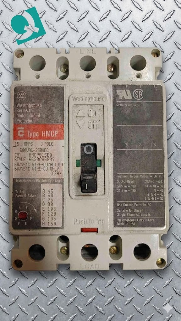 Westinghouse Series C Motor Circuit Breaker Protector 15A 3POLES 600V (SKU: 110235)