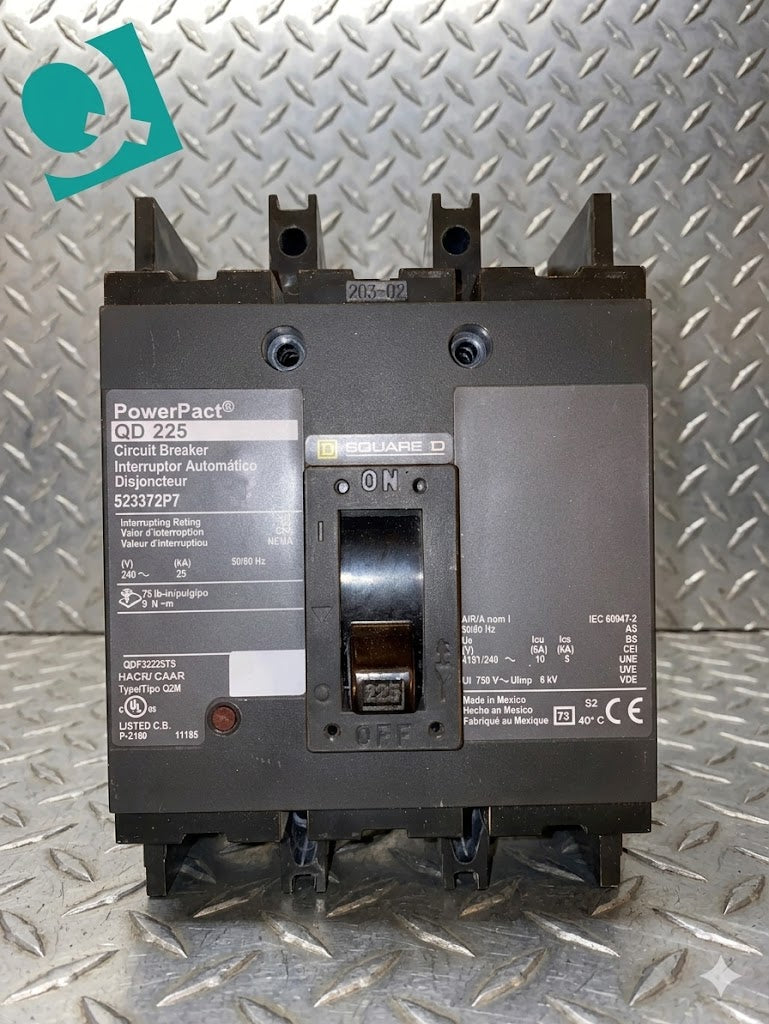 QD225 Circuit Breaker Square D 523372P7 225A(S6LLST1721)