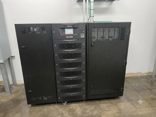 Mitsubishi 20kVA UPS UP1133A 208V 3 Phase Power System C&C Battery Bypass Cabinet
