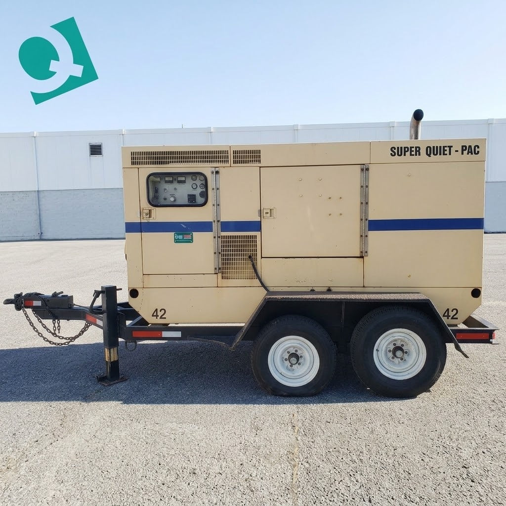 175KW Coleman SuperQuiet Diesel Towable Generator 2643 Hrs Trailer John Deere 6081 Multi Voltage Selector TESTED