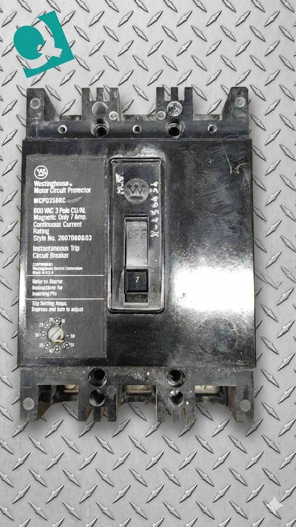 Westinghouse Motor Circuit Breaker Protector MCP0358RC 7A 3POLES 600V (SKU: 110237)