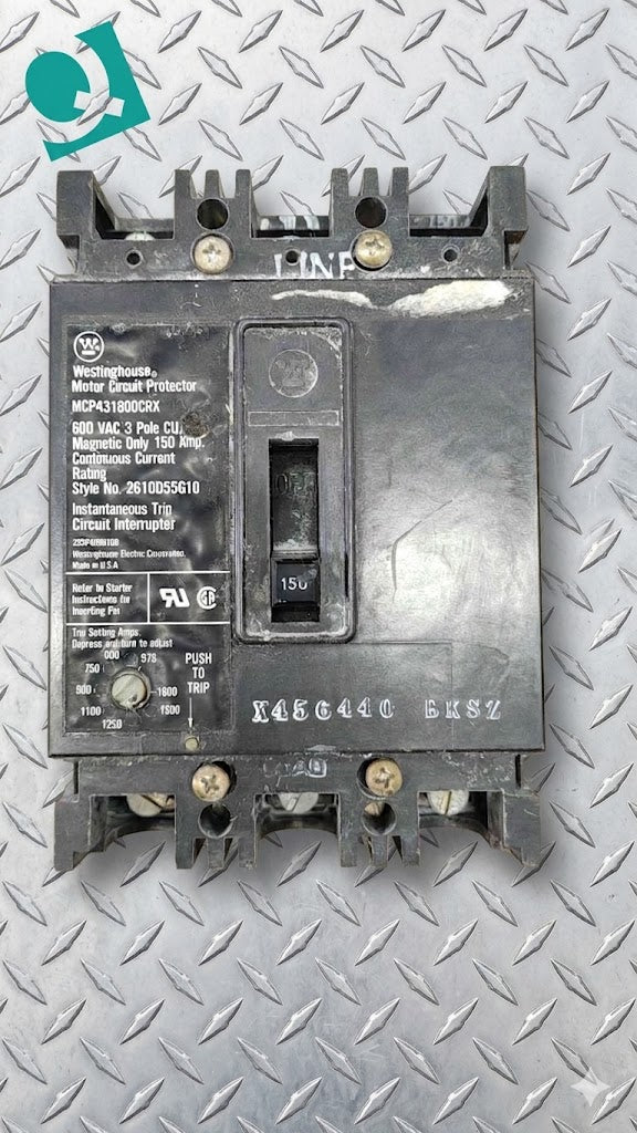 Westinghouse Motor Circuit Protector MCP431800CRX 150A 3POLES 600V (SKU: 110239)