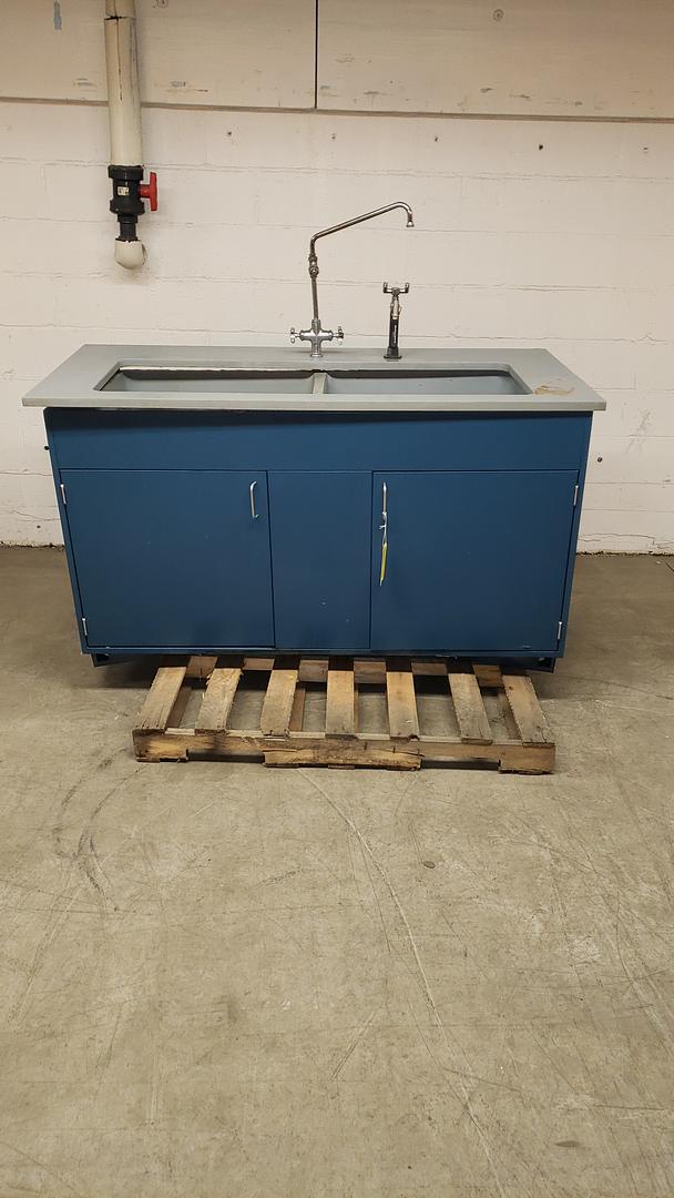 62" Jamestown Sink Bundle Double Basin Gray Epoxy & Fixtures(S6LLST1663)