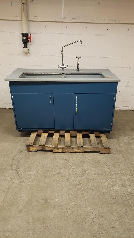 62" Jamestown Sink Bundle Double Basin Gray Epoxy & Fixtures(S6LLST1663)