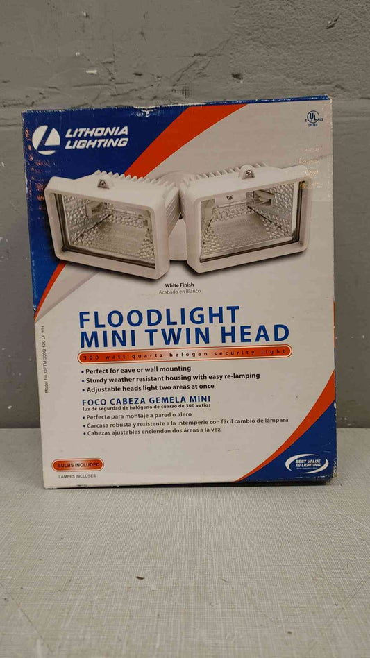 Lithonia Lighting White Twin Head Mini Floodlight 300W OFTM300Q120LPWH(103496)