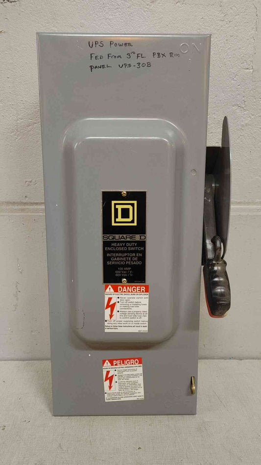 *Pickup Only* Square D Heavy Duty Enclosed Switch 100A 600VAC 600VDC