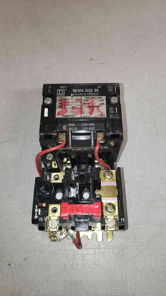 *Pickup Only* Square D 8536-SAG-12 SerB Motor Starter 1.5-2HP 600VAC Nema Size 00 240V Coil