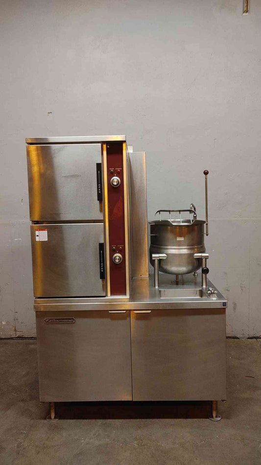 Crown Steam GCX-10S-10 (10) Pan / (1) Kettle Convection Steamer - Cabinet, Natural Gas
