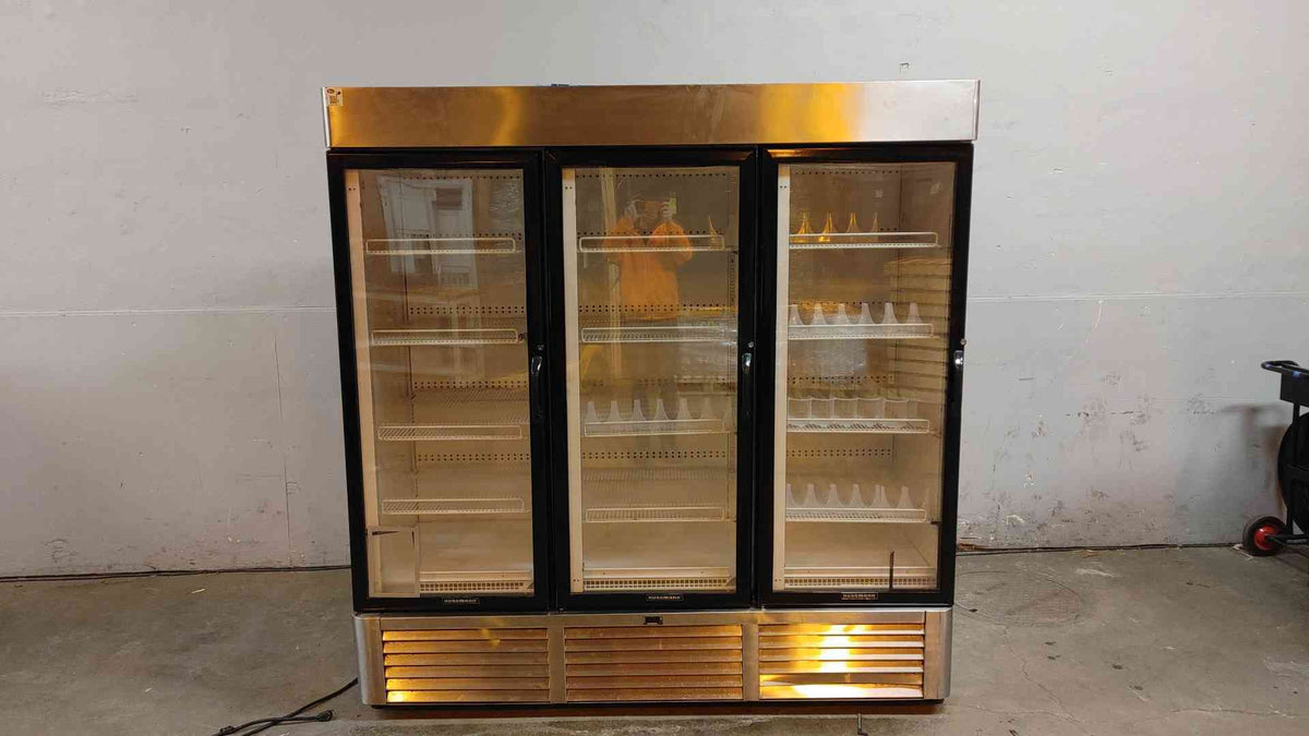 AS-IS *PA Local Pickup ONLY* Hussman Upright Cooler Refrigerator 3 Glass Doors 115V 1PH BCH-68 AS-IS Trips Breaker*PA Local Pickup ONLY*
