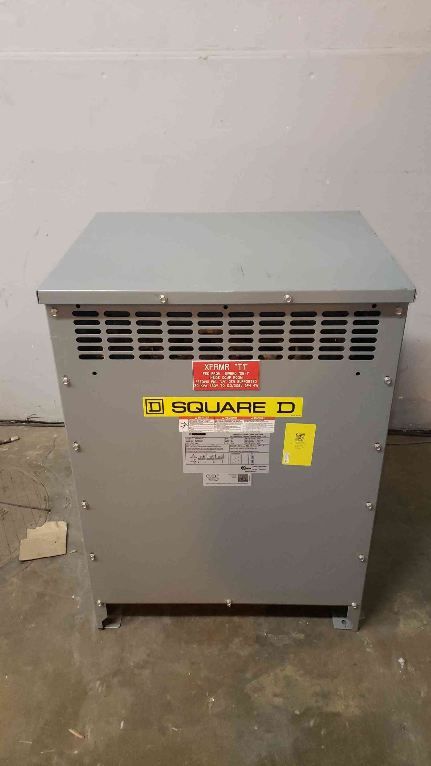 Square D 30KVA 480v x 208Y/120 Dry Transformer EX30T3HCU (SKU: 107704)