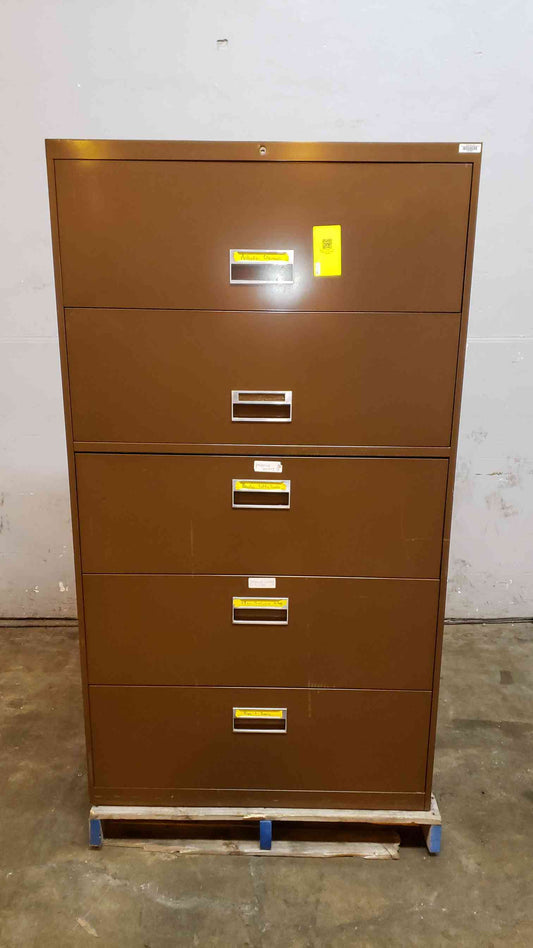 3' Brown 5 Tier Filing Cabinet (SKU: 108009)