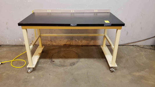 5' Rolling Lab Table W/ PDU Strip Chemical Resistant Epoxy (SKU: 108022)