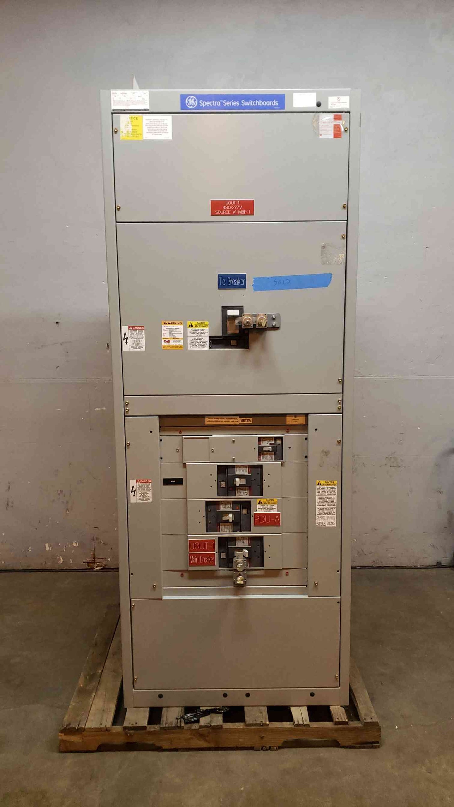 GE Spectra Panelboard 1200A 3PH 4W 277/480v 4 Breakers & Main (108126)