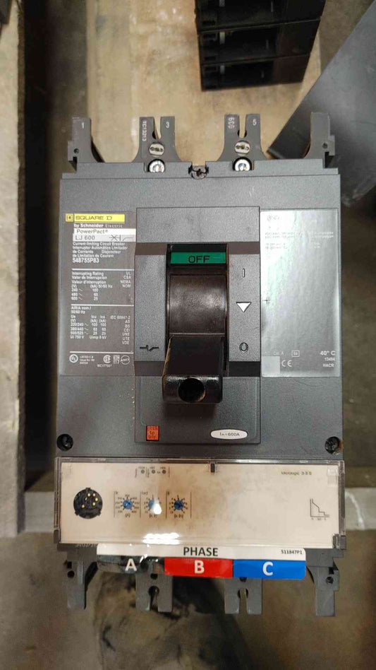 Square D PowerPact 3 Pole Circuit Breaker 600A LJ600