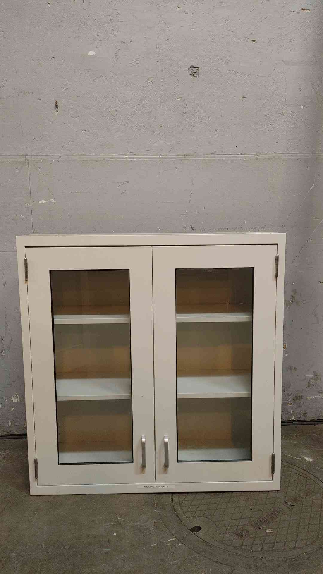 3' Duralab Dual Glass Doors Overhead Casework White (108304)